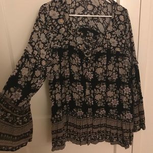 Flower long sleeve blouse